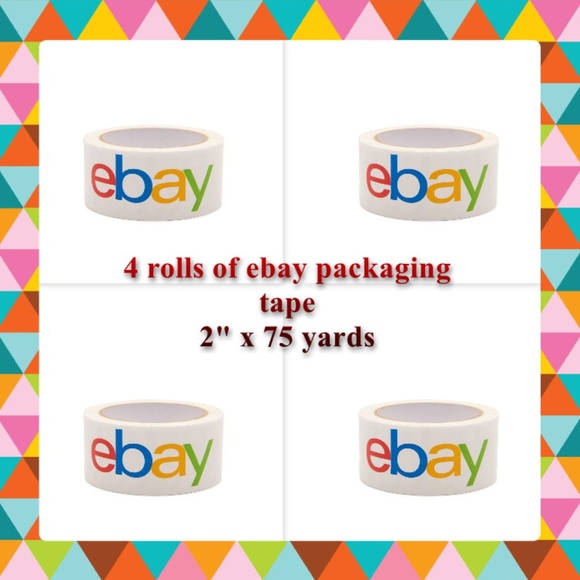 New 4 rolls ebay branded packaging tape 2" x 75' - Picture 1 of 6